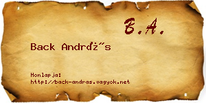 Back András névjegykártya