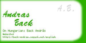 andras back business card
